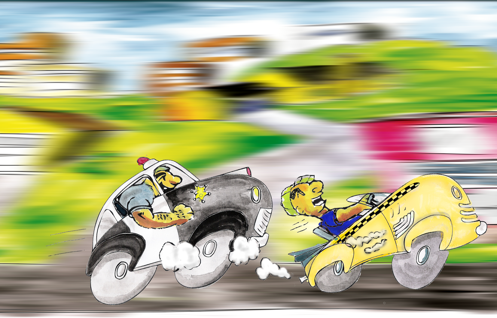 Speeding YellowCar WithBackground Small